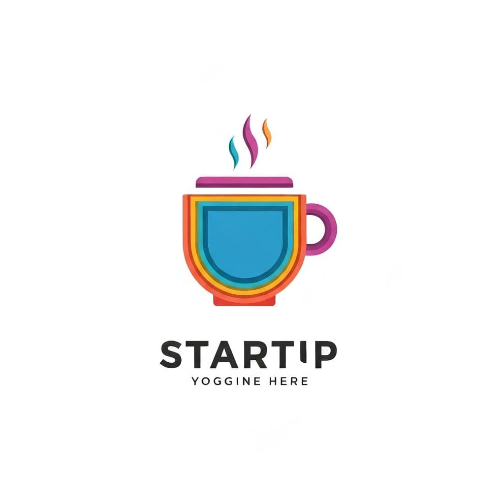 Flat design style logo
