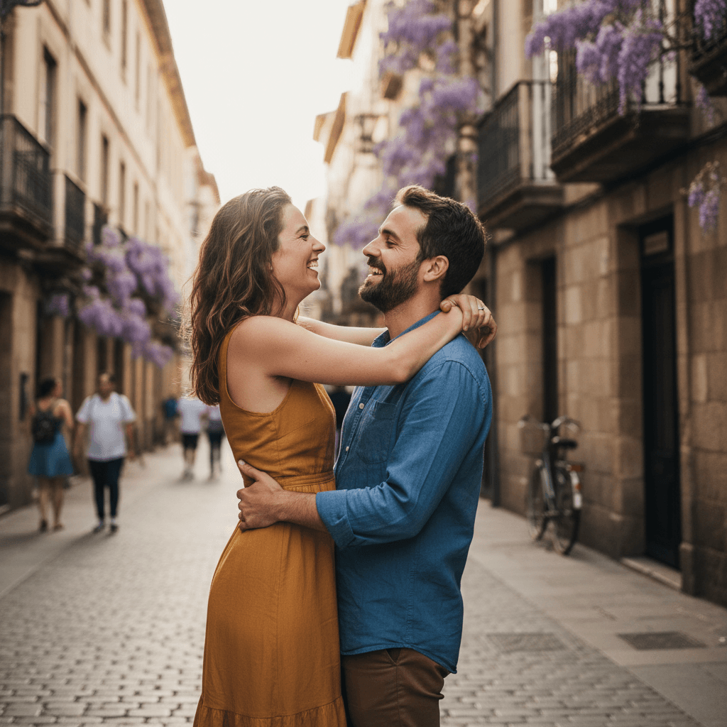 Couple in European Street