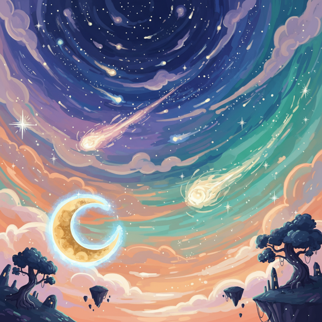 Fantasy Night Sky Illustration