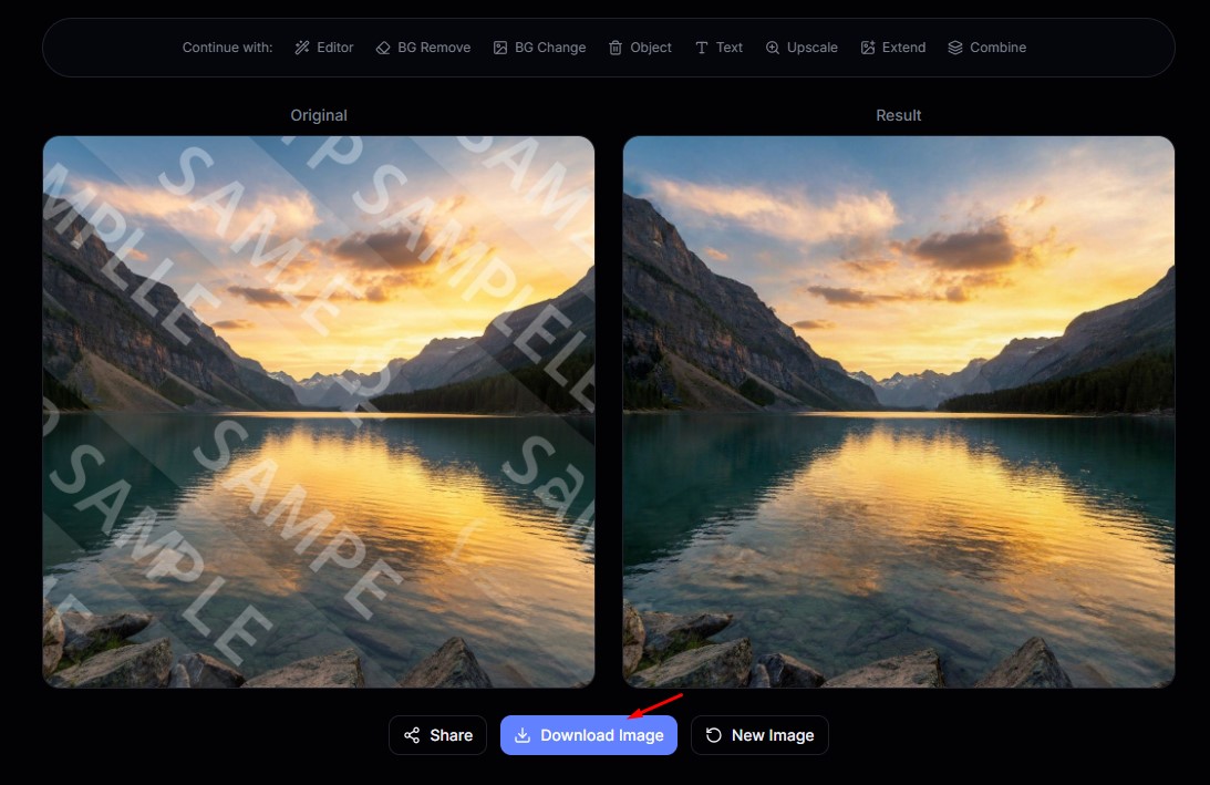 Download the watermark removed photo