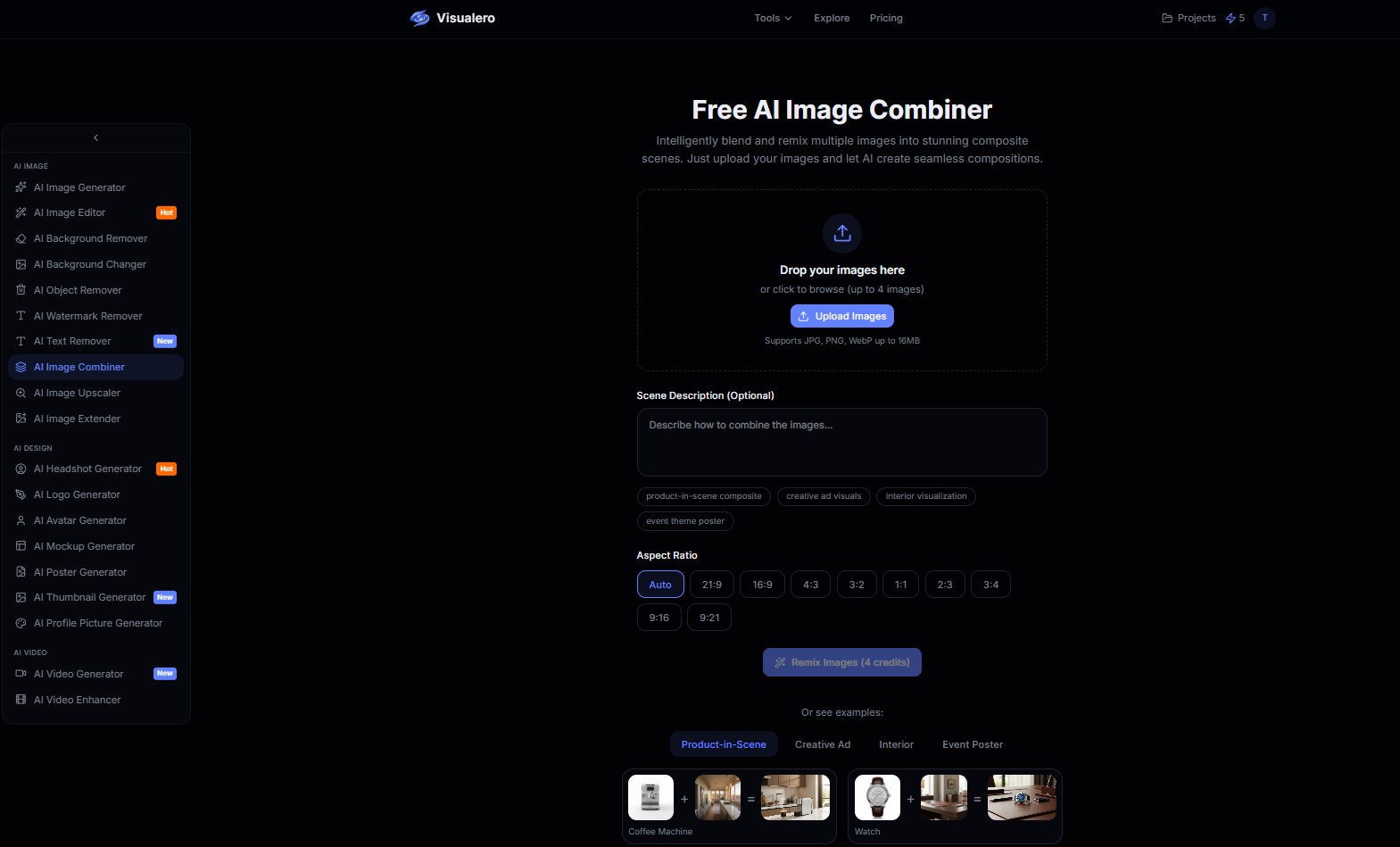 Visualero AI Image Combiner